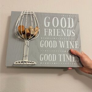 Gray Wine Cork Holder Wall Decor